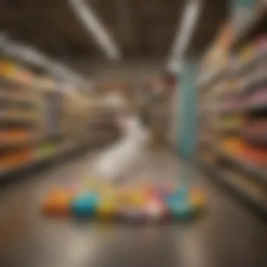Colorful Easter decorations in a grocery store.