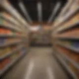 Grocery store shelves stocked for Easter holiday.