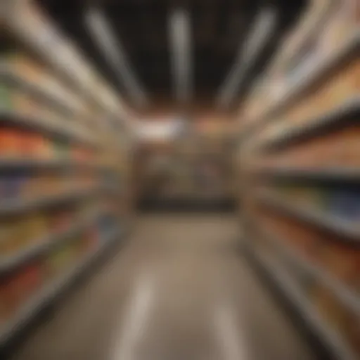 Grocery store shelves stocked for Easter holiday.