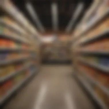 Easter Holiday Grocery Aisles Grocery store shelves stocked for Easter holiday.