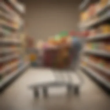 Essential Easter Shopping Shopping cart filled with Easter essentials.
