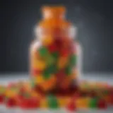 Colorful gummy bears in a glass jar