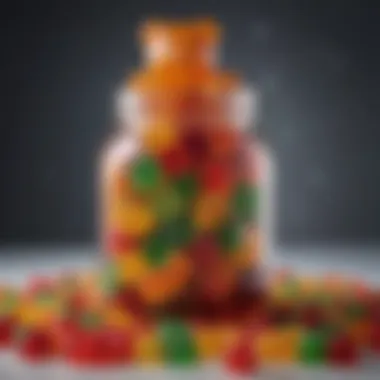 Vibrant Gummy Bears Ready for Infusion Colorful gummy bears in a glass jar