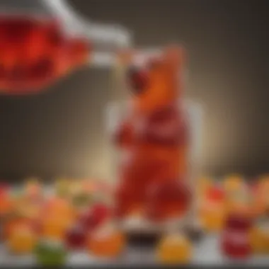 Gummy Bear Vodka Infusion in Progress Bottle of vodka with a gummy bear infusion