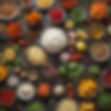 Fresh Ingredients Selection Selection of fresh ingredients carefully washed and arranged