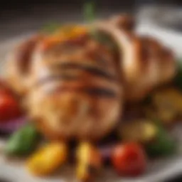 Grilled chicken with vibrant vegetables