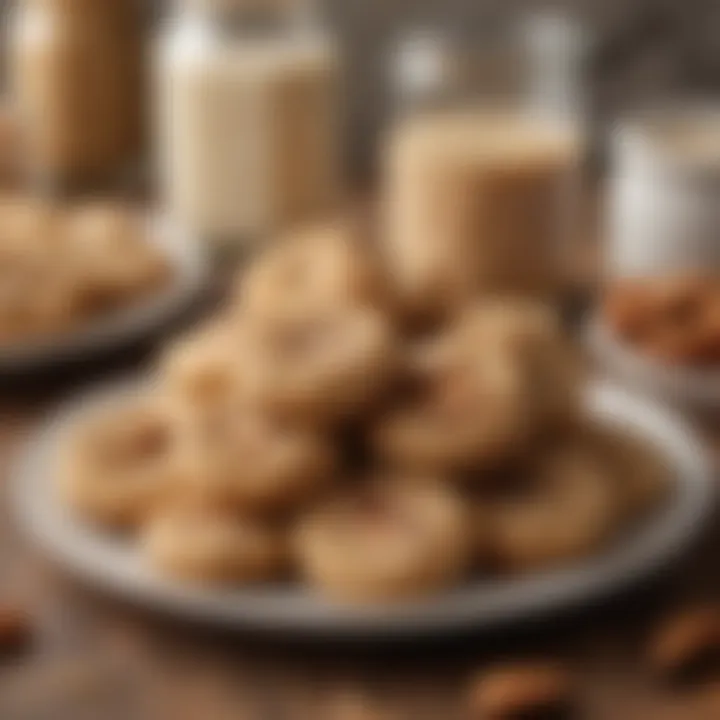 Homemade almond butter cookies arranged on a plate