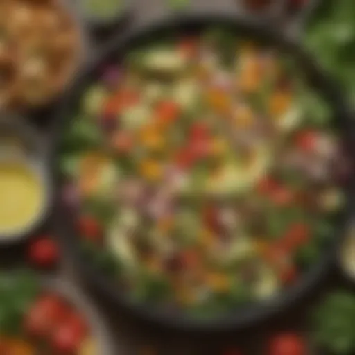 Fresh salad with vibrant greens and colorful vegetables