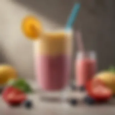 Nutritious Smoothie for Active Lifestyles Delicious smoothie made with fruits and yogurt in a glass