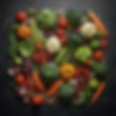 Fresh Vegetables for Heart Health A selection of fresh, vibrant vegetables arranged beautifully