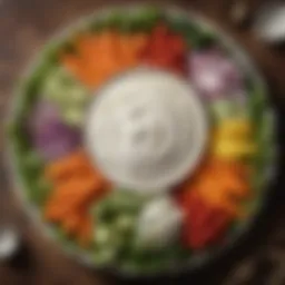 A vibrant platter of fresh vegetables with Hidden Valley Ranch dressing.