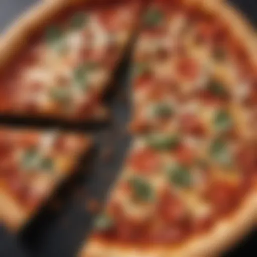 A mouthwatering slice of Home Slice Pizza showcasing fresh ingredients.