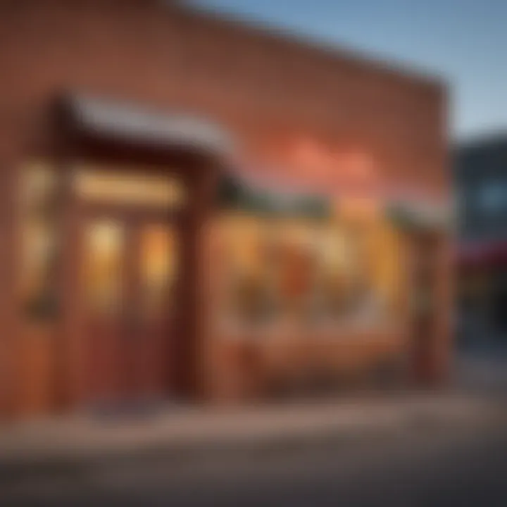 The vibrant exterior of Home Slice Pizza, inviting customers.
