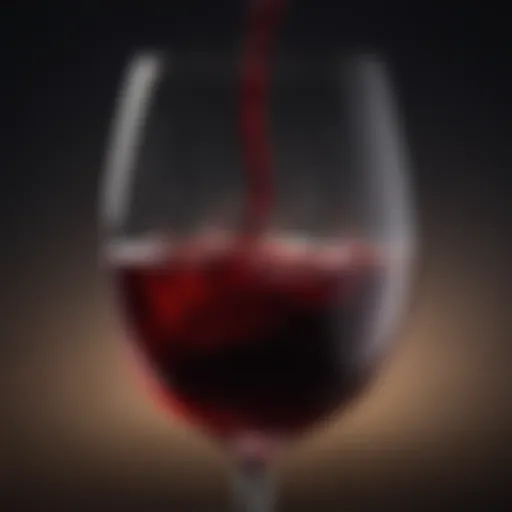 Close-up of a glass of red wine showcasing its rich color and clarity