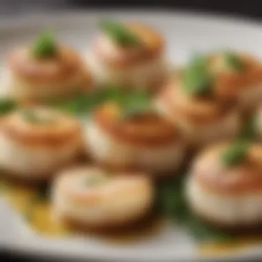 Garnished scallops with herbs