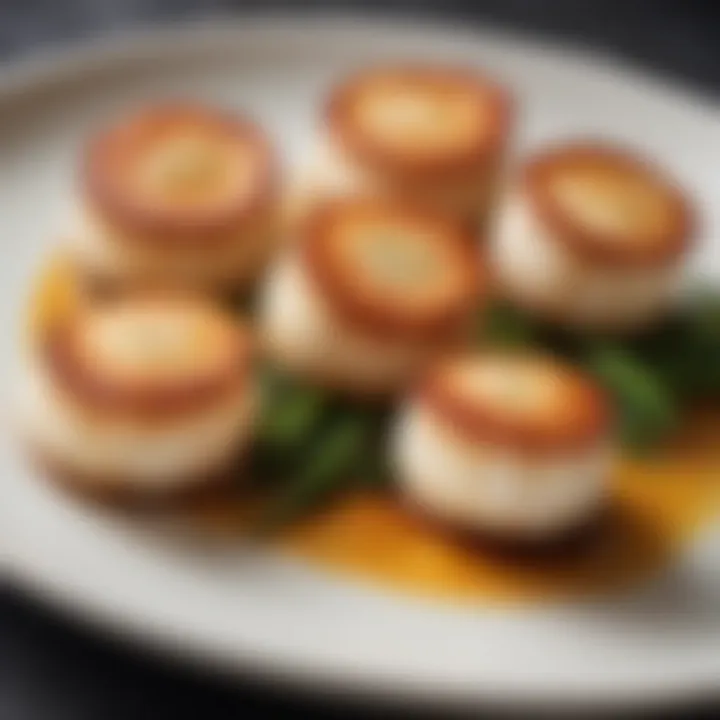 Pan seared scallops on a plate