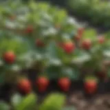 Vibrant strawberry plants thriving in a garden bed