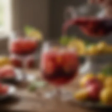 Sangria at a Cozy Gathering A cozy gathering with sangria served at a table