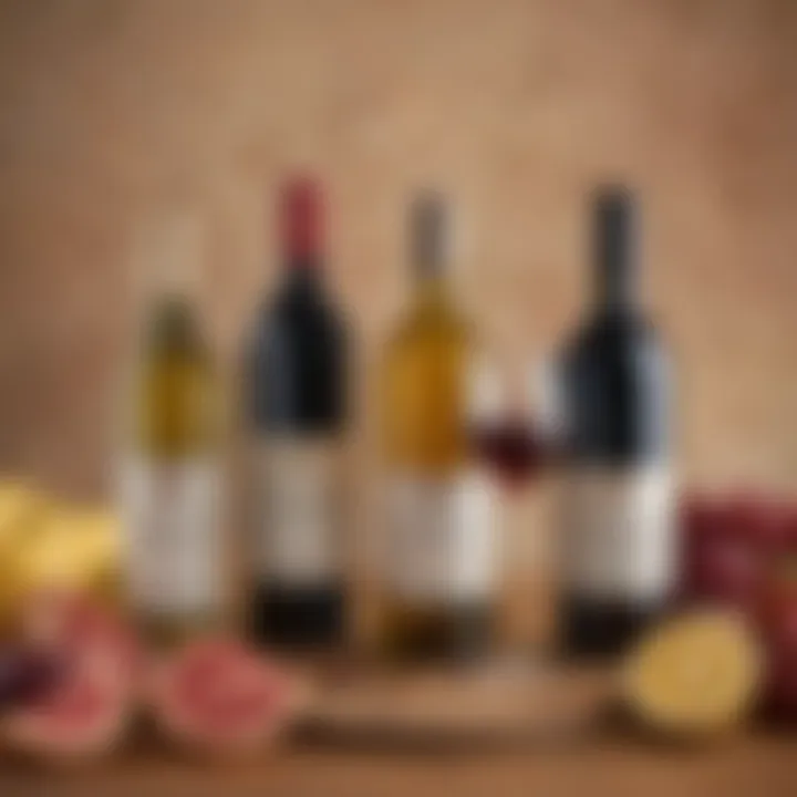 A selection of red and white wines used in sangria recipes