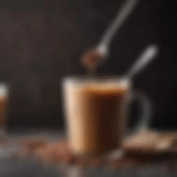 Instant coffee granules with a spoon