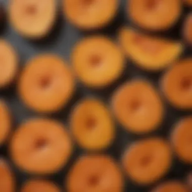Freshly sliced sweet potatoes ready for seasoning Freshly sliced sweet potatoes ready for seasoning