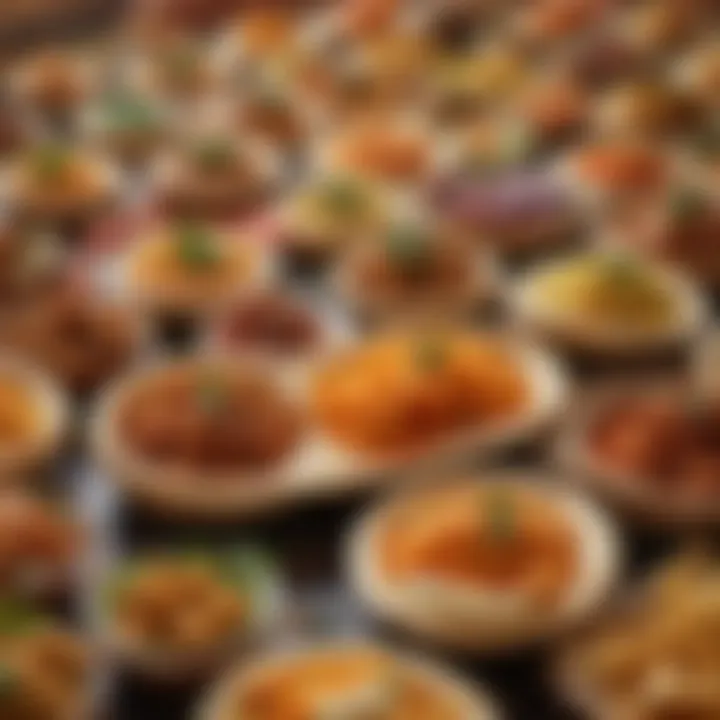 A close-up view of a popular Indian street food delicacy with vibrant colors
