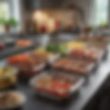 Efficient Meal Prep for Ketogenic Dishes An organized meal prep station for keto meals