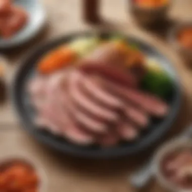 Plated Smoked Meat Dish A beautifully plated smoked meat dish with vibrant sides