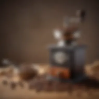From Beans to Brew: The Essence of Coffee Close-up of coffee beans and a coffee grinder