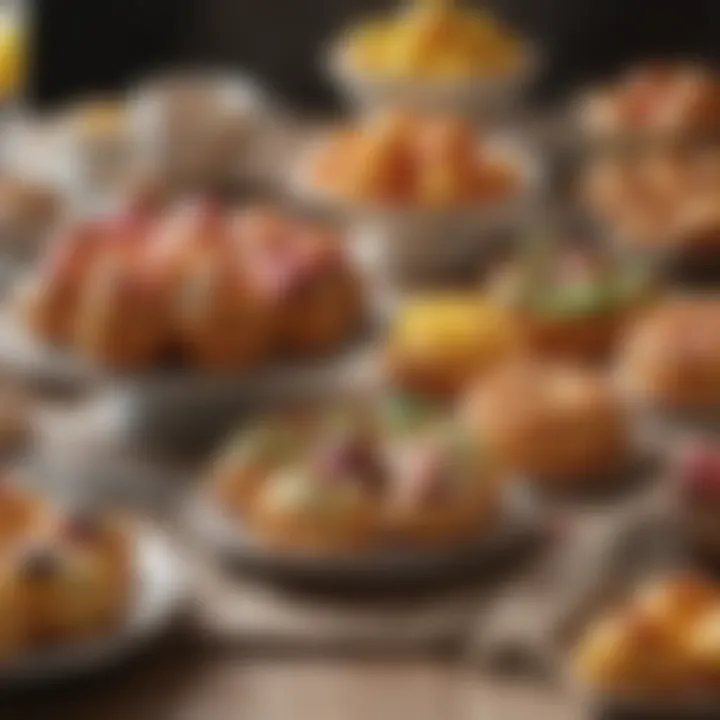 Colorful Italian Easter sweets and pastries on a festive table