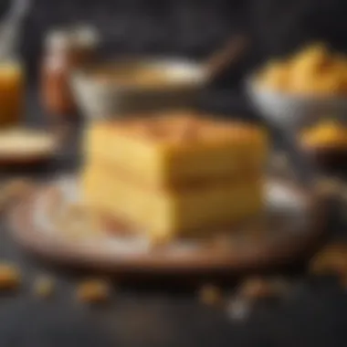 Keto Corn Bread Ingredients Ingredients for keto corn bread including almond flour and sweetener arranged aesthetically