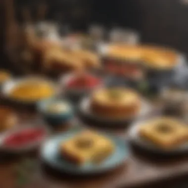 Keto Corn Bread Table Setting A beautifully set table featuring keto corn bread alongside healthy toppings