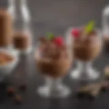 Decadent keto chocolate mousse served in elegant glassware.