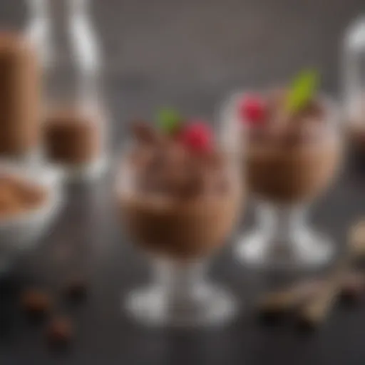 Decadent keto chocolate mousse served in elegant glassware.