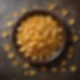A golden-brown plate of crispy Swiss cheese chips arranged artistically.