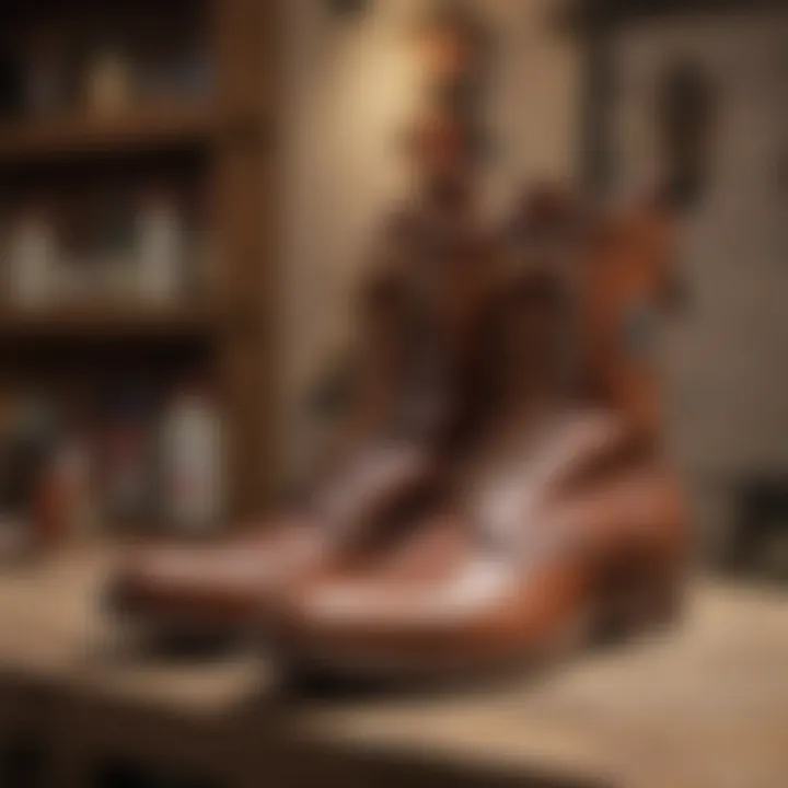 Historical display of La Hacienda Boot Company's heritage