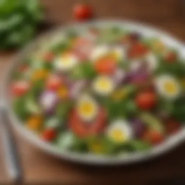 Vibrant Low Carb Salad Colorful low carb salad with various greens and vegetables
