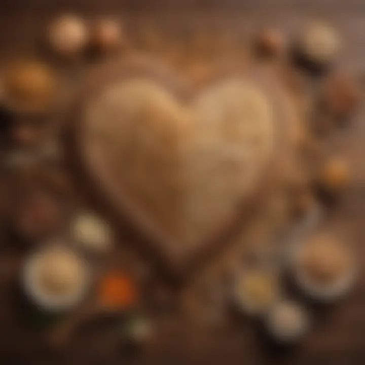 A selection of whole grains on a wooden table