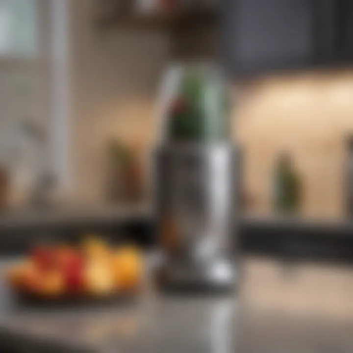 The Magic Bullet demonstrating its compact size on a kitchen countertop