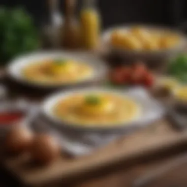 Fresh Ingredients for a Perfect Omelette An array of fresh eggs and a whisk