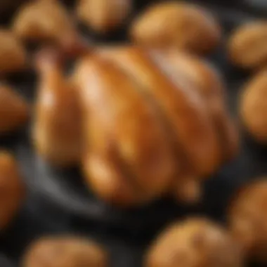 Air fryer displaying golden-brown chicken breasts inside