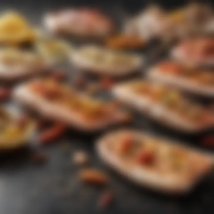 Various spices and ingredients for enhancing pollock flavors