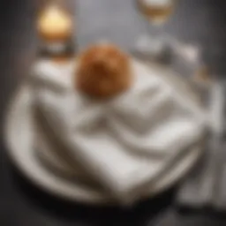 Elegant folded napkin in a ring