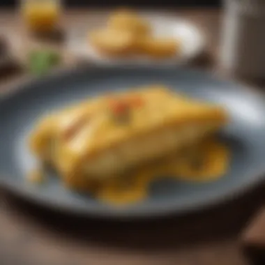 The art of a classic French omelette folded elegantly on a plate