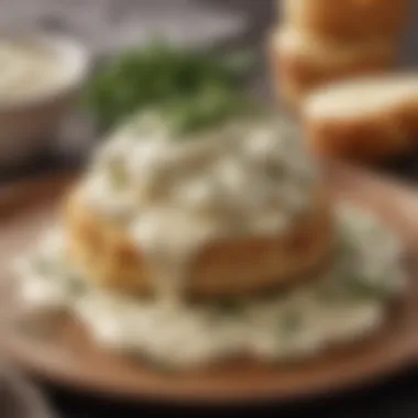 Creamy Mayo and Herb Blend Close-up of creamy Mayo blended with Parmesan and herbs