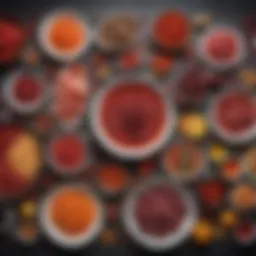 Colorful spread of blood type B friendly foods