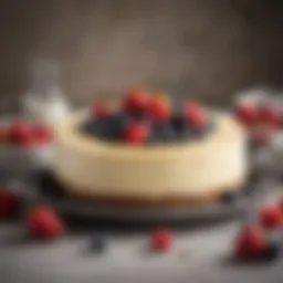 Luxurious no bake keto cheesecake adorned with fresh berries