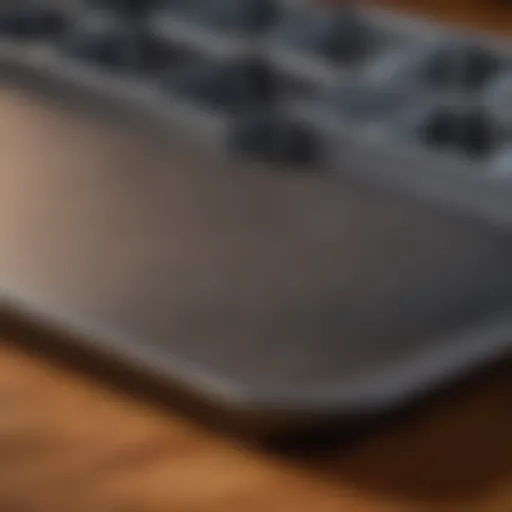 A close-up view of a premium non-stick baking pan showcasing its smooth surface