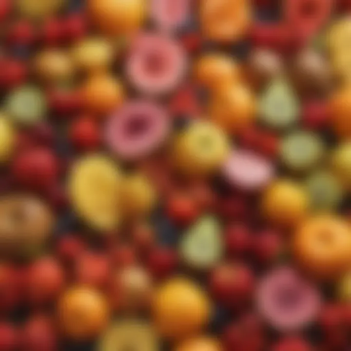 A colorful array of fruits showcasing their cholesterol-lowering properties.