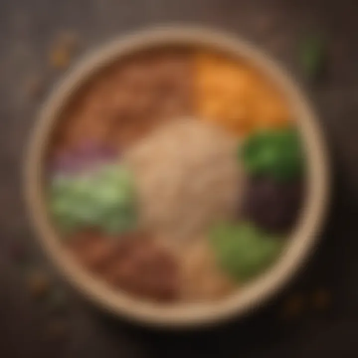 A nutritious plate filled with whole grains, legumes, and vegetables.